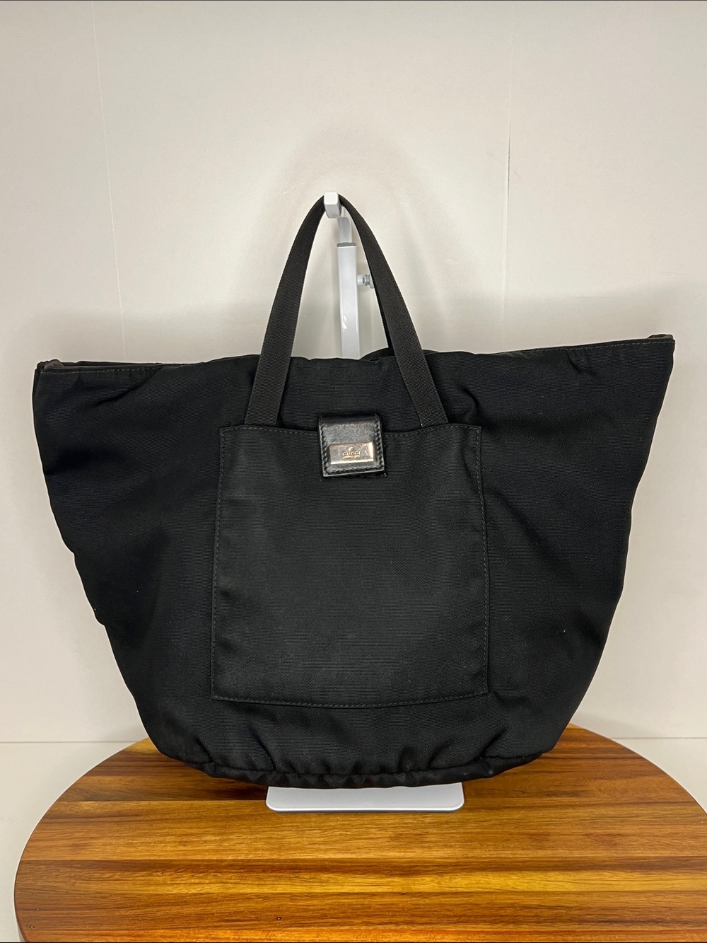 Gucci Nylon Expandable Black Tote